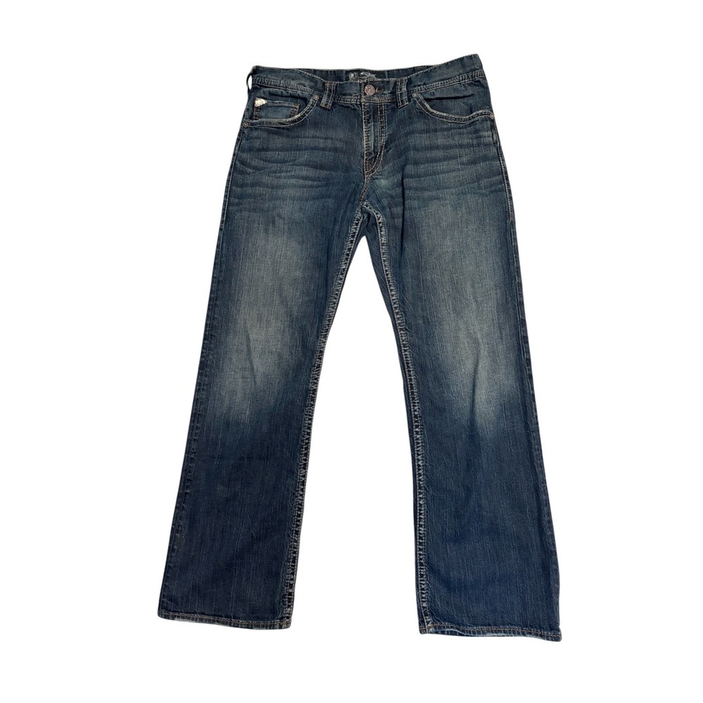 Silver Jeans Zac Relaxed Fit Men Tag 36x34 Measure 38X33 Blue Straight Leg Denim